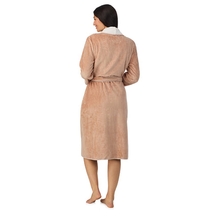 A lady wearing Chenille Wrap Robe