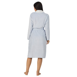 A lady wearing Chenille Wrap Robe