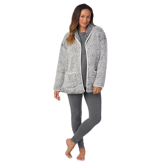 A lady wearing Snuggle Up Sherpa Cardi