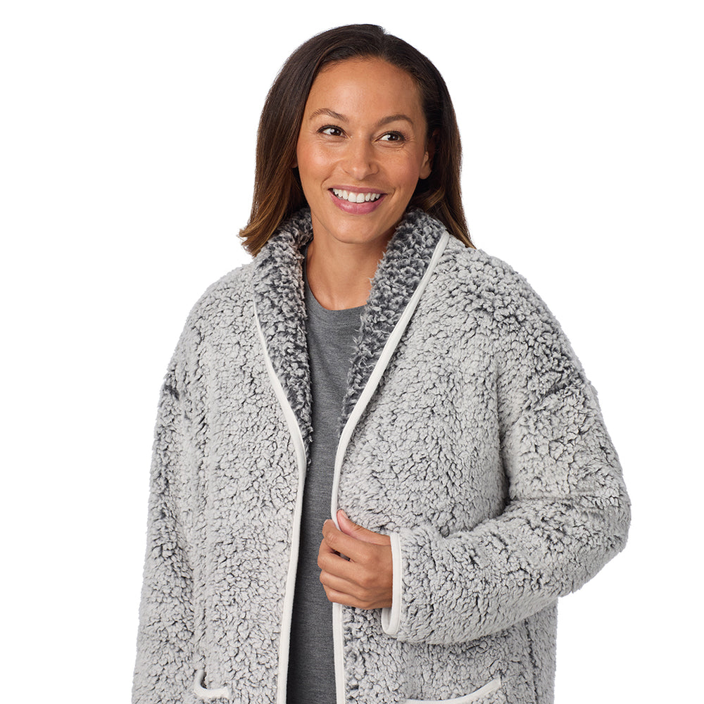A lady wearing Snuggle Up Sherpa Cardi