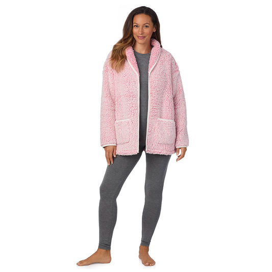 A lady wearing Snuggle Up Sherpa Cardi