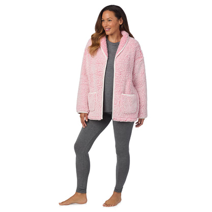 A lady wearing Snuggle Up Sherpa Cardi