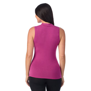 A lady wearing Cotton-Blend Short Sleeve Notch Collar with Cropped Pant Pajama Set