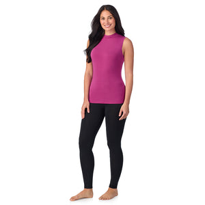 A lady wearing Cotton-Blend Short Sleeve Notch Collar with Cropped Pant Pajama Set