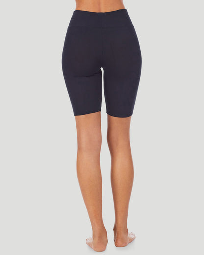 A lady wearing Softwear With Stretch Short in Black back view back view