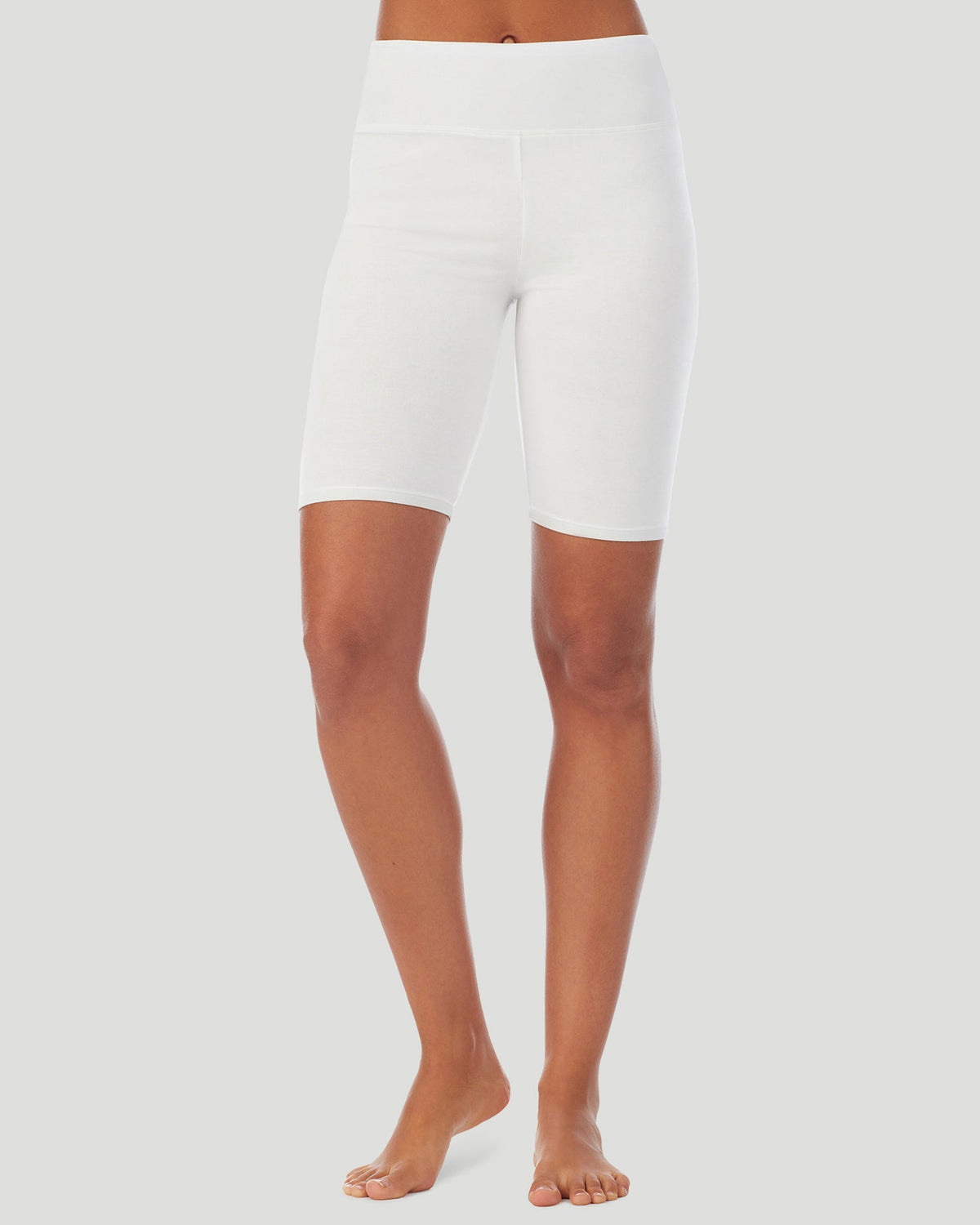 Ivory;@A lady wearing Softwear With Stretch Short in Ivory side view side view