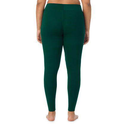 Evergreen; Model is wearing size 1X. She is 5'11", Bust 36", Waist 36.5", Hips 47.5". @A lady wearing a evergreen high waist legging plus.