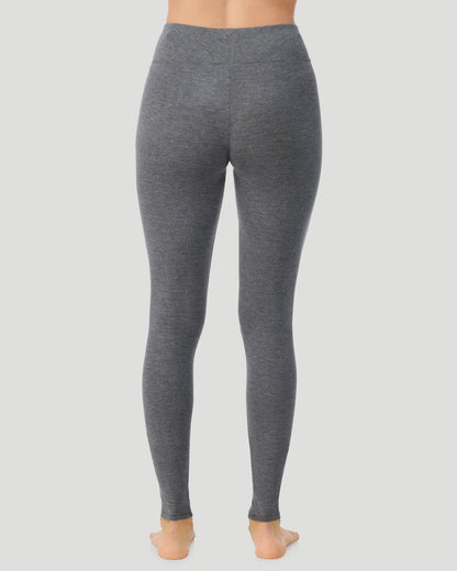A lady wearing Softwear With Stretch High Waist Legging in charcoal heather in a back view pose