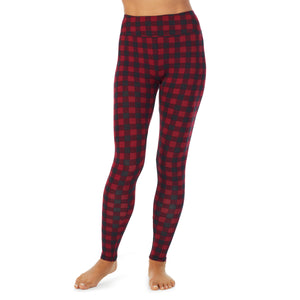 A lady wearing a Red Buffalo high waist legging.