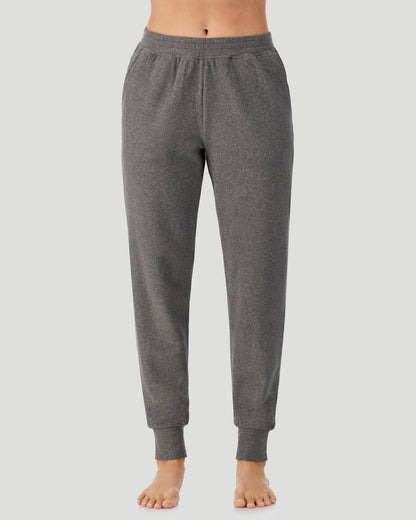 A lady wearing Charcoal Heather Fleecewear With Stretch Jogger in a front view pose