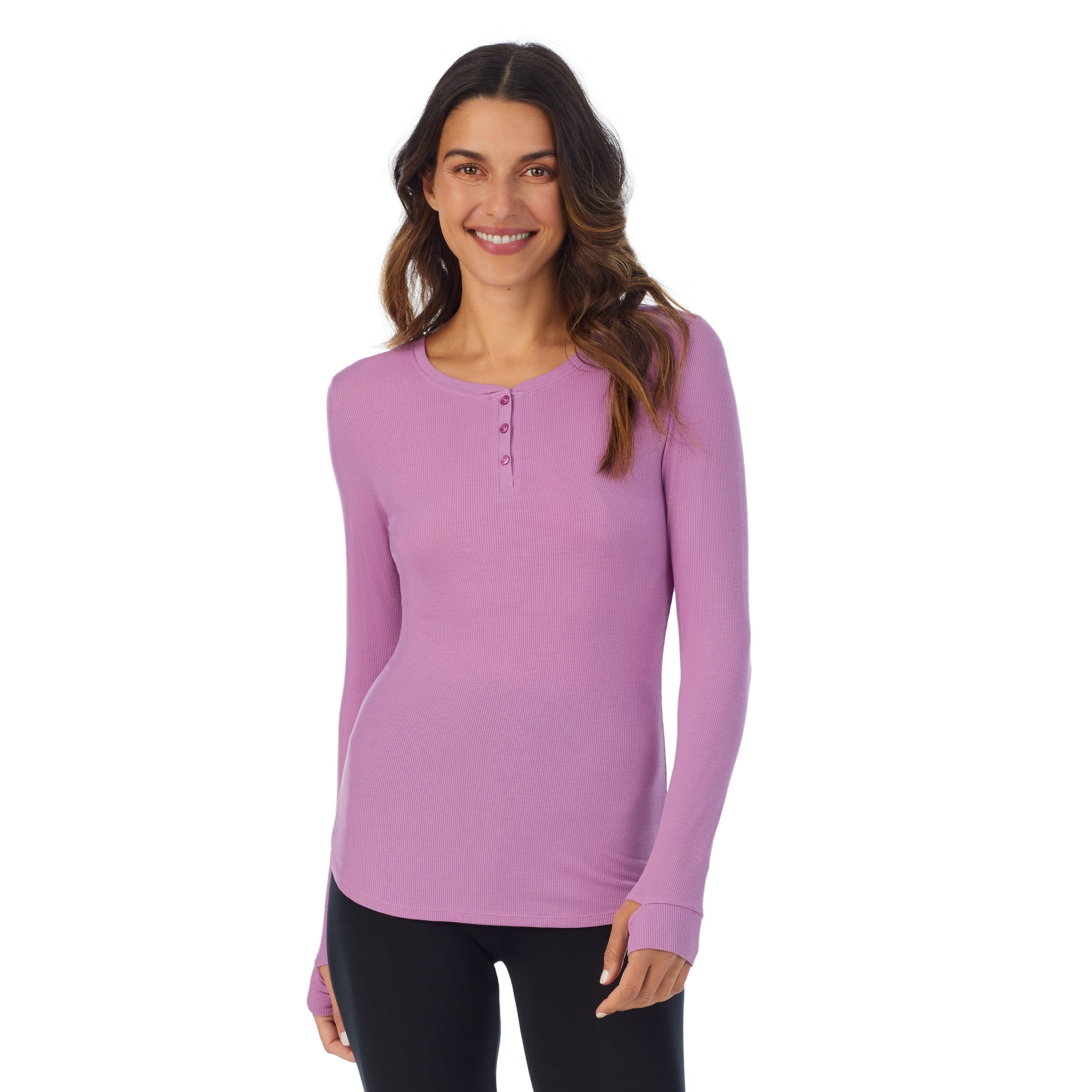 Softwear With Stretch-Ribbed Long Sleeve Henley – Cuddl Duds