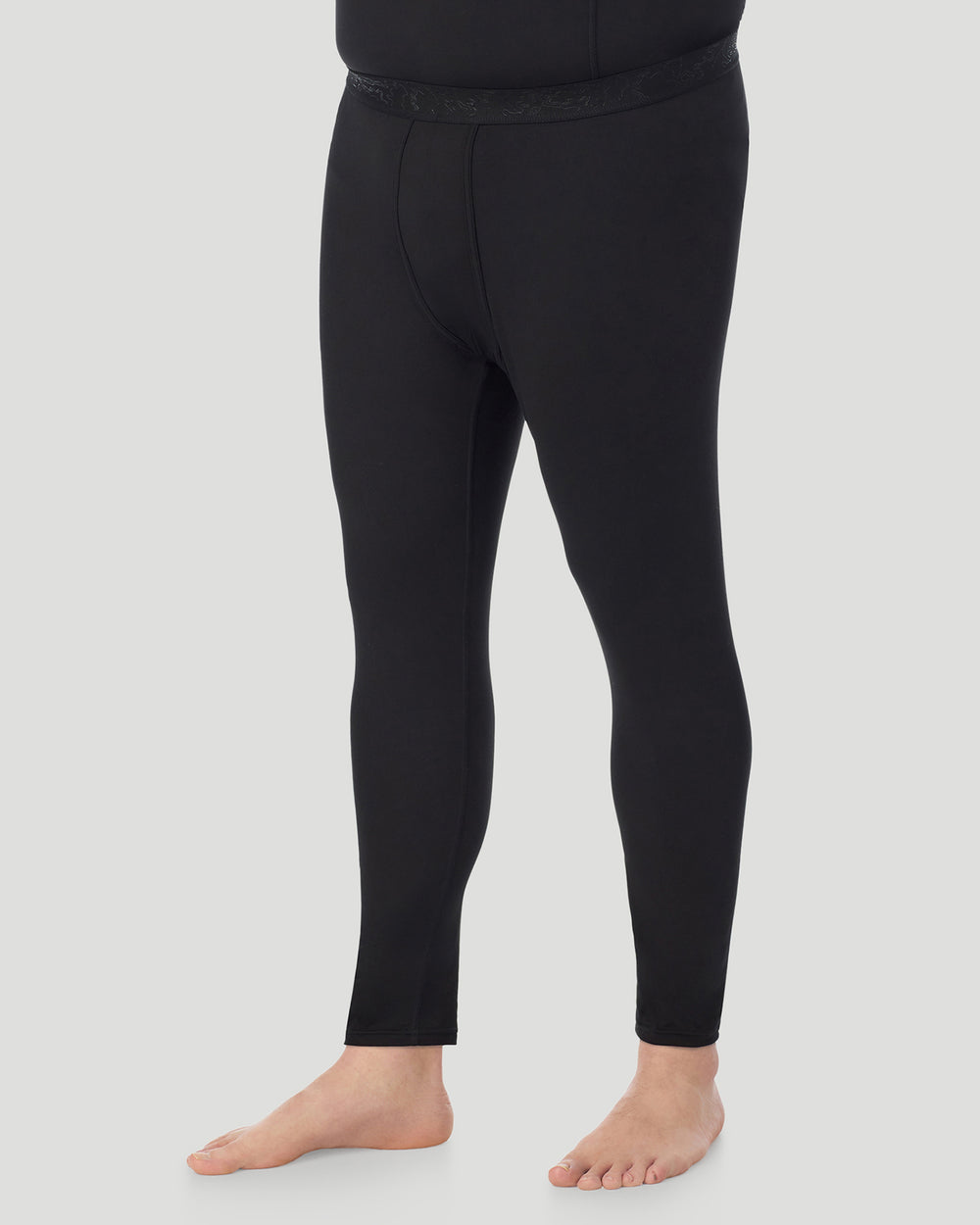 Lower body of a man wearing black pants side post