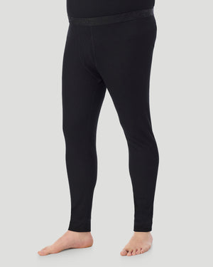  A man wearing Black Waffle Thermal Pant Big & Tall in a front view side angle pose