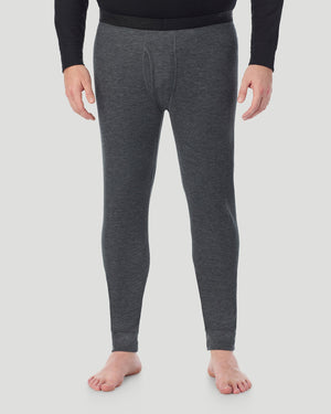  A man wearing Charcoal Heather Waffle Thermal Pant Big & Tall in a front view pose