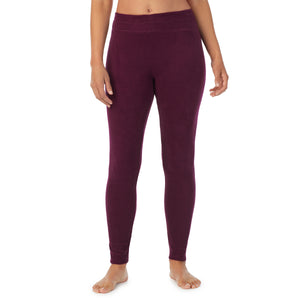lower body of a lady wearing Purple Beet legging ! 59% Polyester, 35% Recycled Polyester, 6% Spandex !