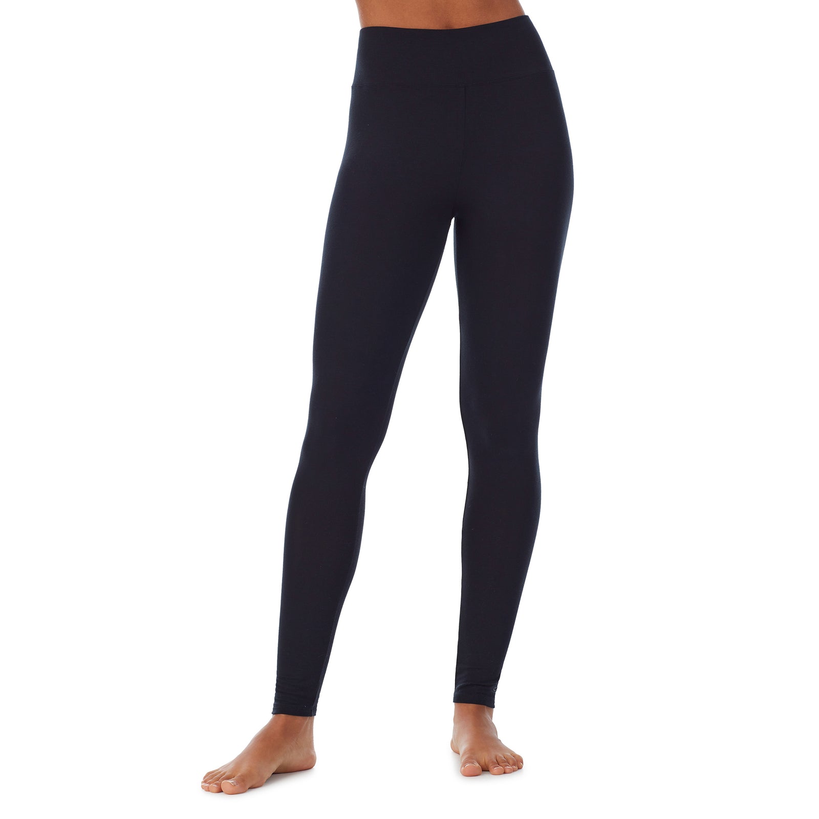Black;Model is wearing size S. She is 5’9”, Bust 34”, Waist 23”, Hips 35”.@A lady wearing a black High Waist Leggings