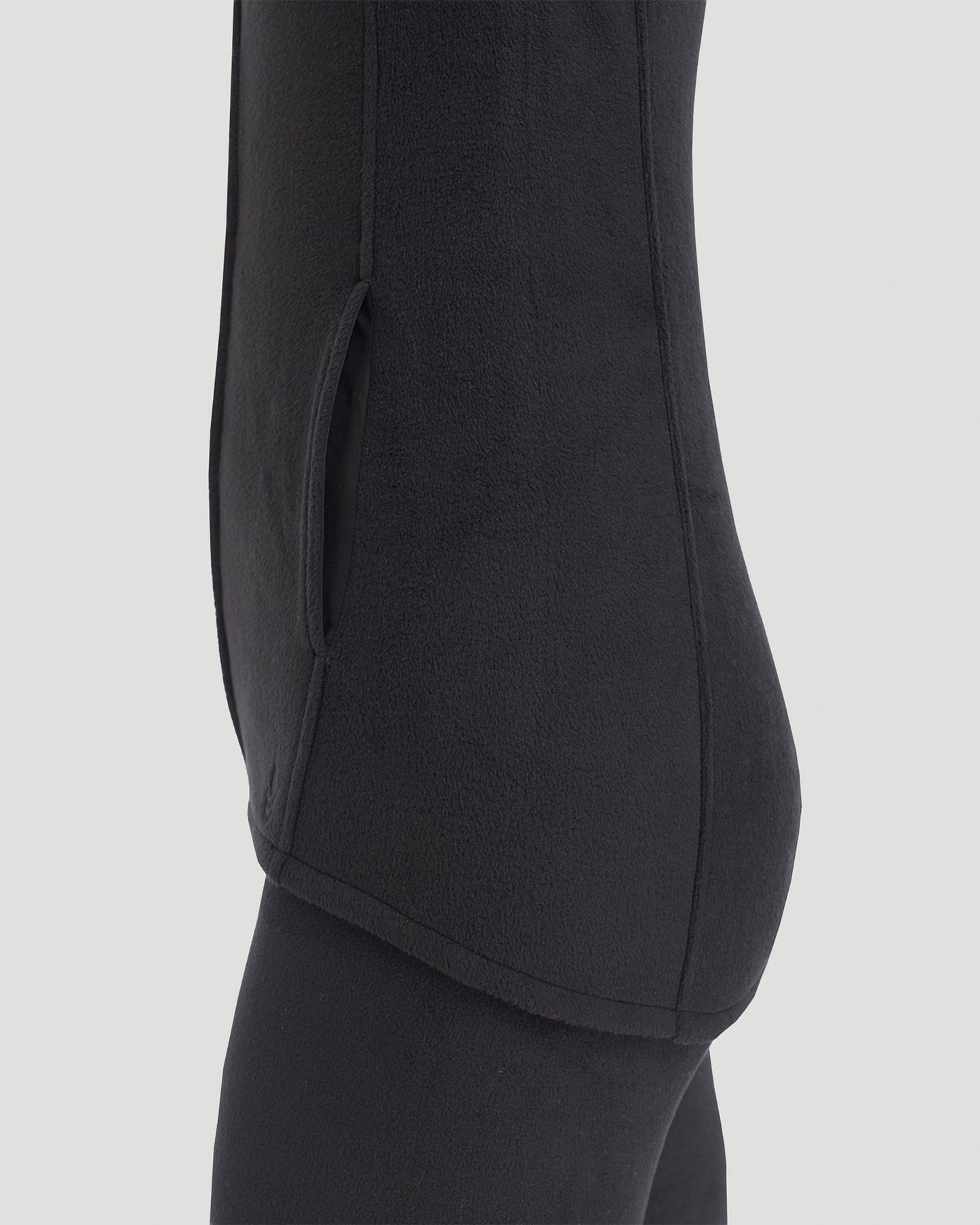 Black;@A lady wearing Fleecewear with Stretch Vest in Black back view back view