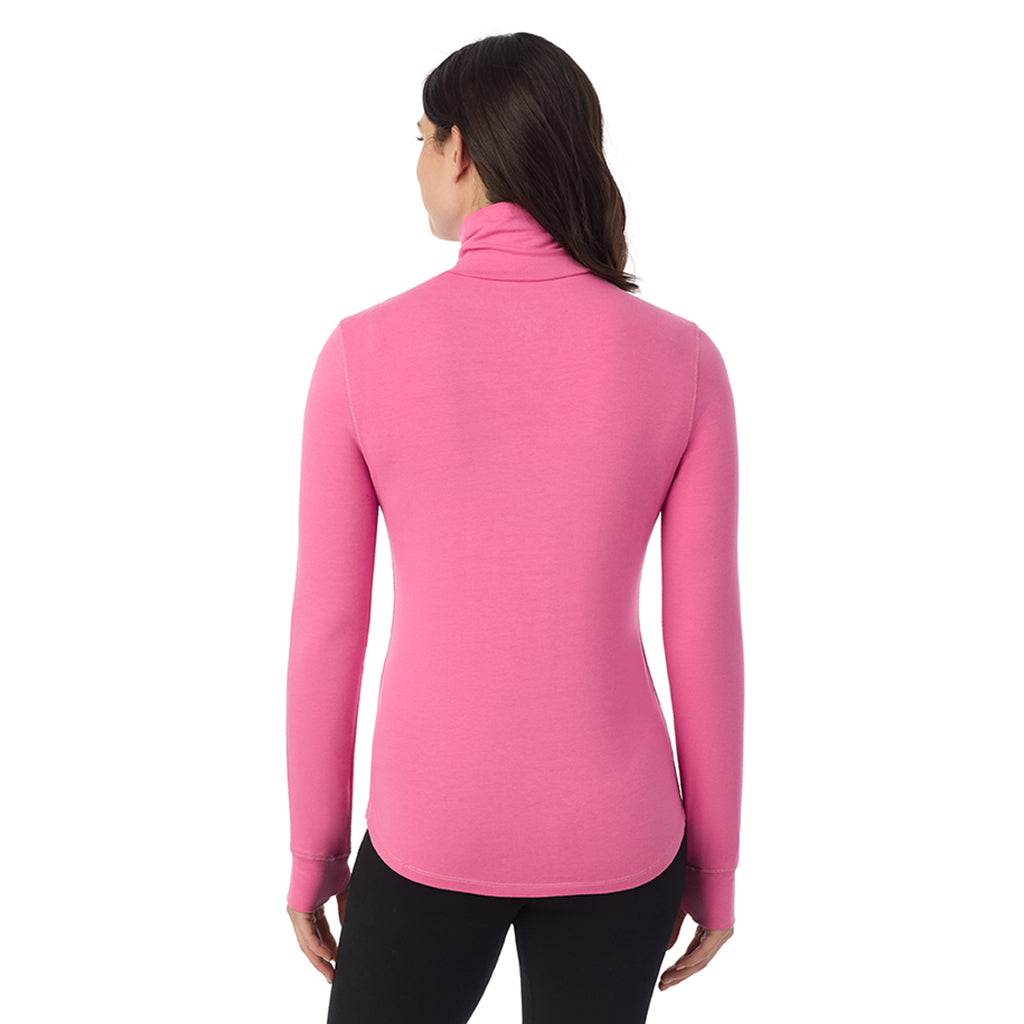 A lady wearing Fiji Pink Cottonwear Long Sleeve Turtleneck