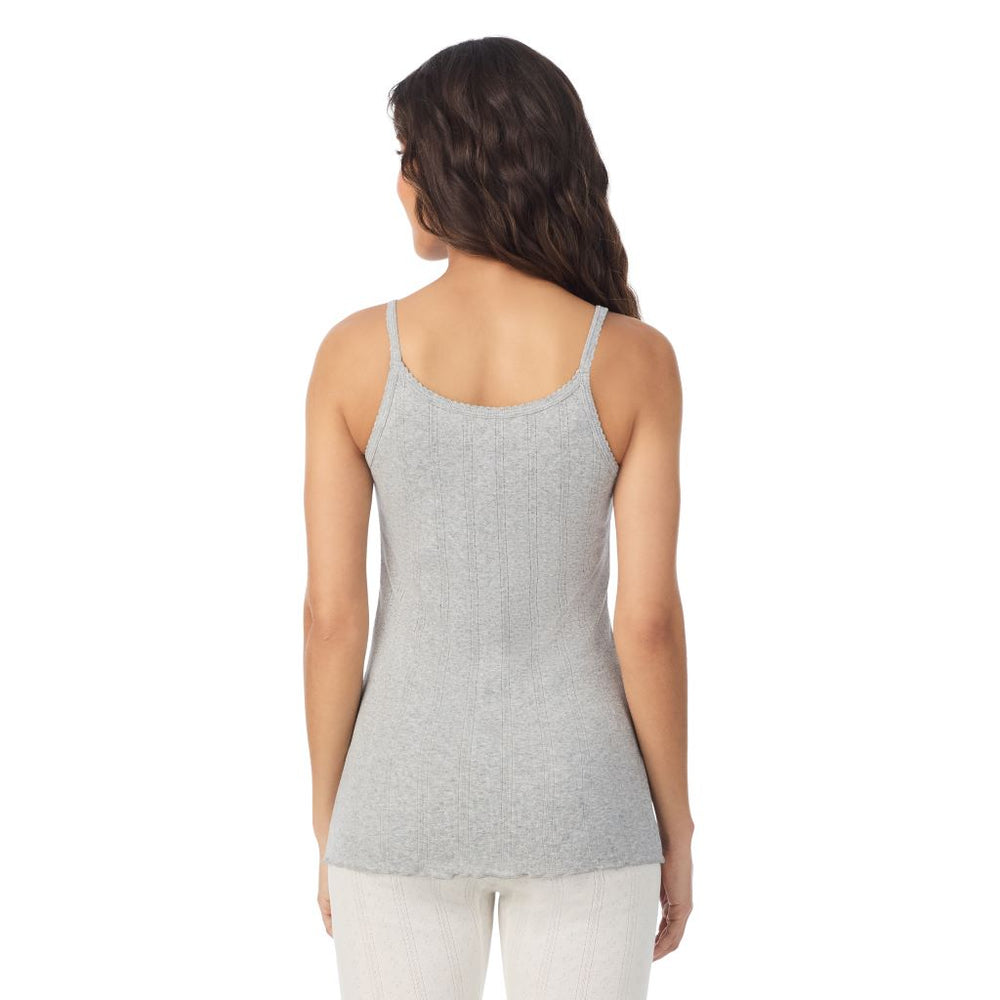 A lady is wearing Cotton Pointelle Cami