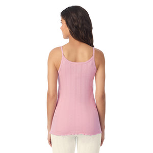 A lady is wearing Cotton Pointelle Cami
