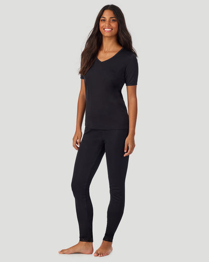 Softwear Lace Edge Short Sleeve V-Neck