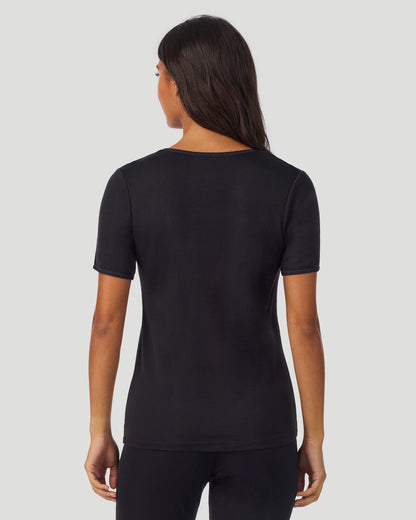 Softwear Lace Edge Short Sleeve V-Neck