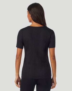 Softwear Lace Edge Short Sleeve V-Neck