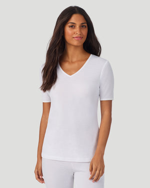 Softwear Lace Edge Short Sleeve V-Neck