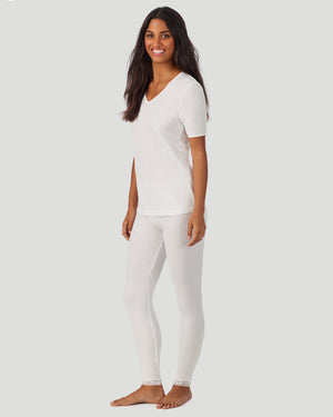 Softwear Lace Edge Short Sleeve V-Neck