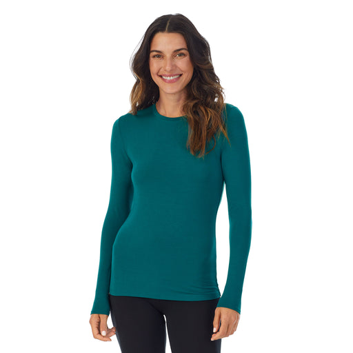 Cuddl Duds Women's Softwear with Stretch Long Sleeve Crew Neck Top, Teal  Lagoon, Medium : : Clothing, Shoes & Accessories