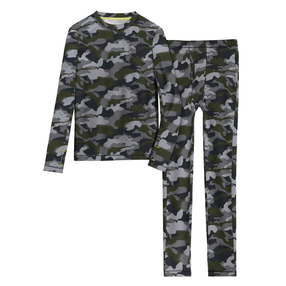 A Airbrush Camo long sleeve crew t-shirt and pant set