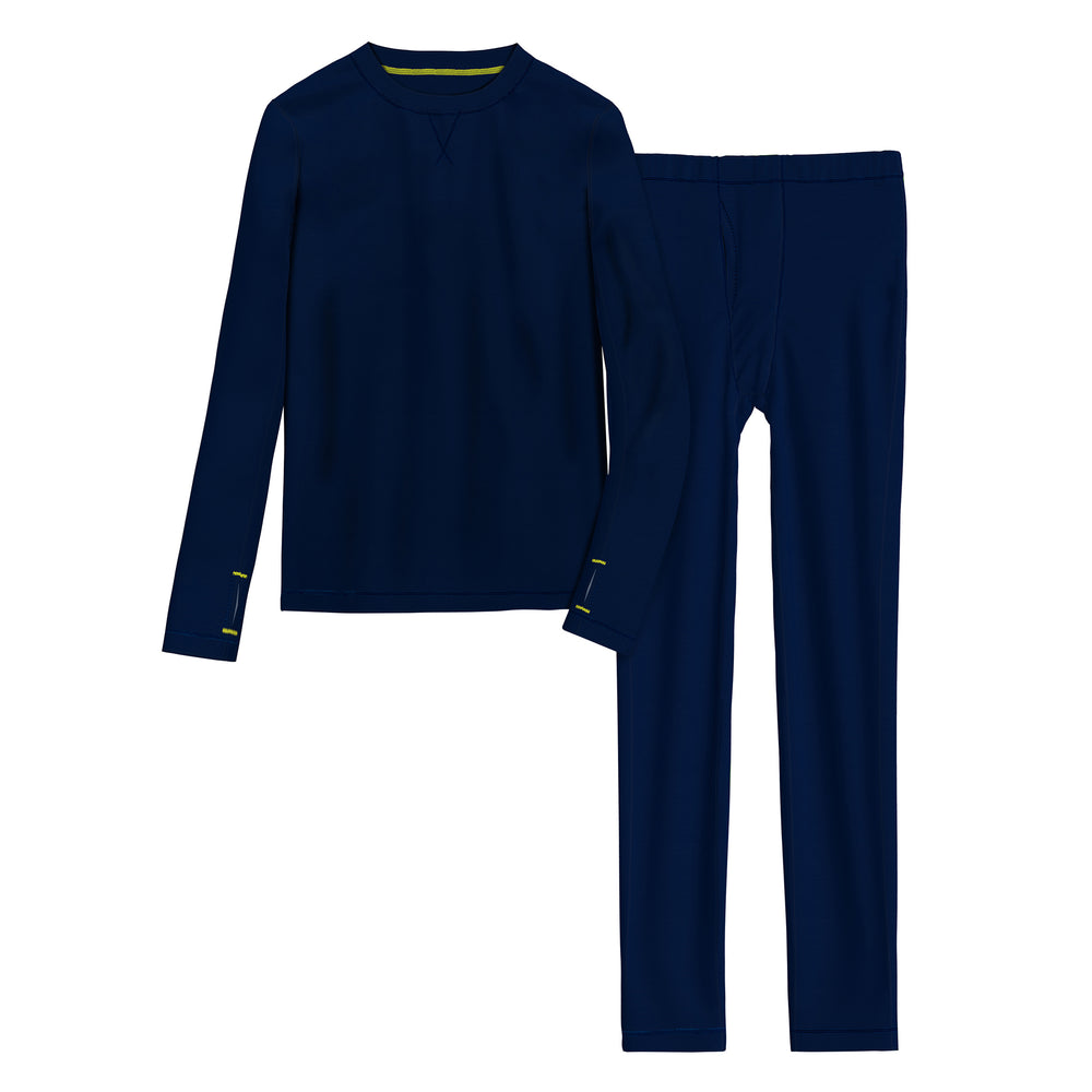 Navy Blazer long sleeve crew t-shirt and pant set