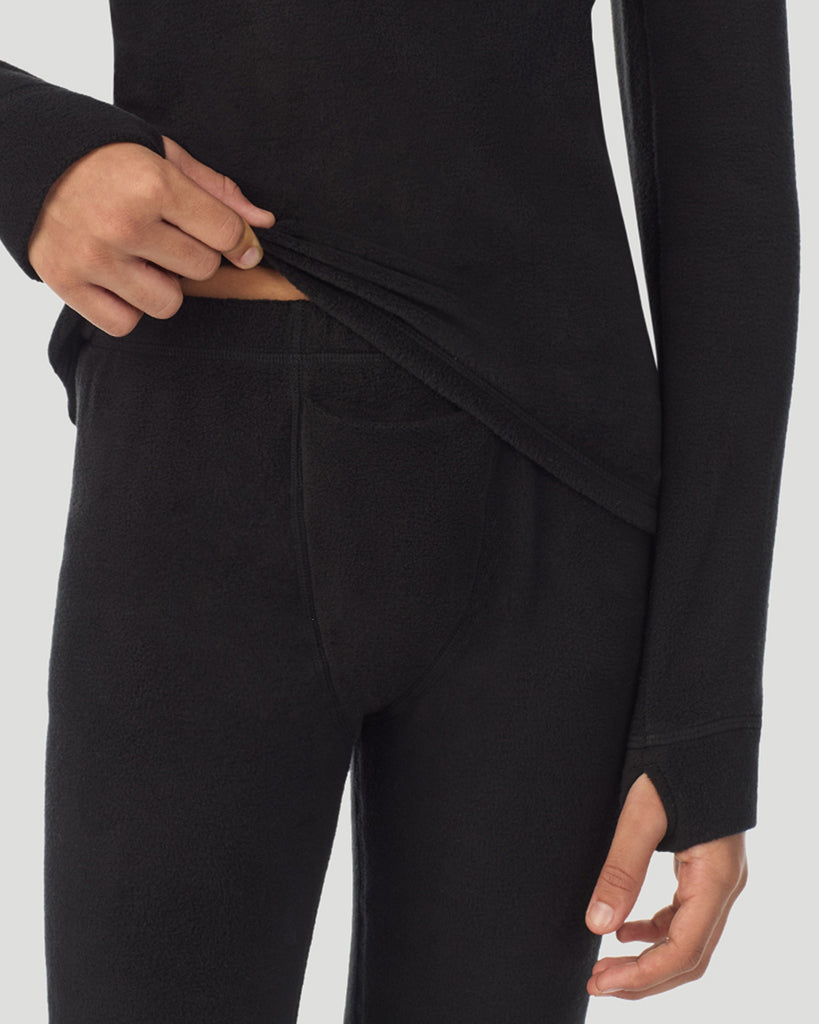  A Black Boys Fleecewear With Stretch 2 pc. Long Sleeve Crew & Pant Set closeup view