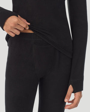  A Black Boys Fleecewear With Stretch 2 pc. Long Sleeve Crew & Pant Set closeup view