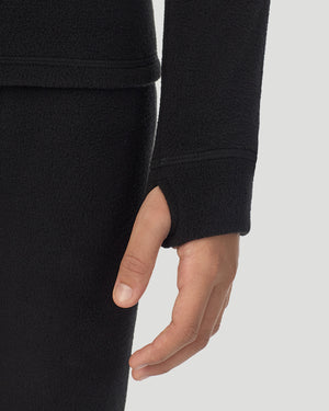  A Black Boys Fleecewear With Stretch 2 pc. Long Sleeve Crew & Pant Set sleeve closeup 