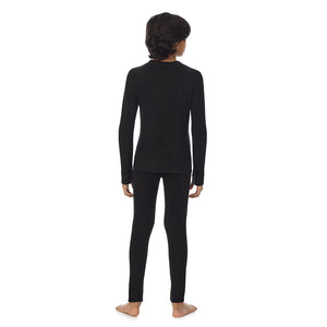  A Black Boys Fleecewear With Stretch 2 pc. Long Sleeve Crew & Pant Set