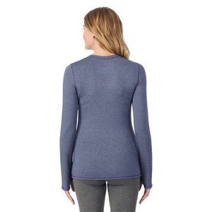  A Lady is wearing Ultra Cozy Long Sleeve Crew