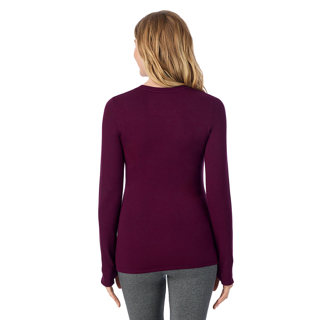  A Lady is wearing Ultra Cozy Long Sleeve Crew
