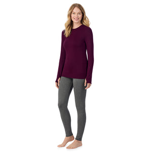  A Lady is wearing Ultra Cozy Long Sleeve Crew