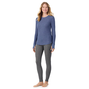 A lady wearing Cozy Stretch Thermal Long Sleeve Crew