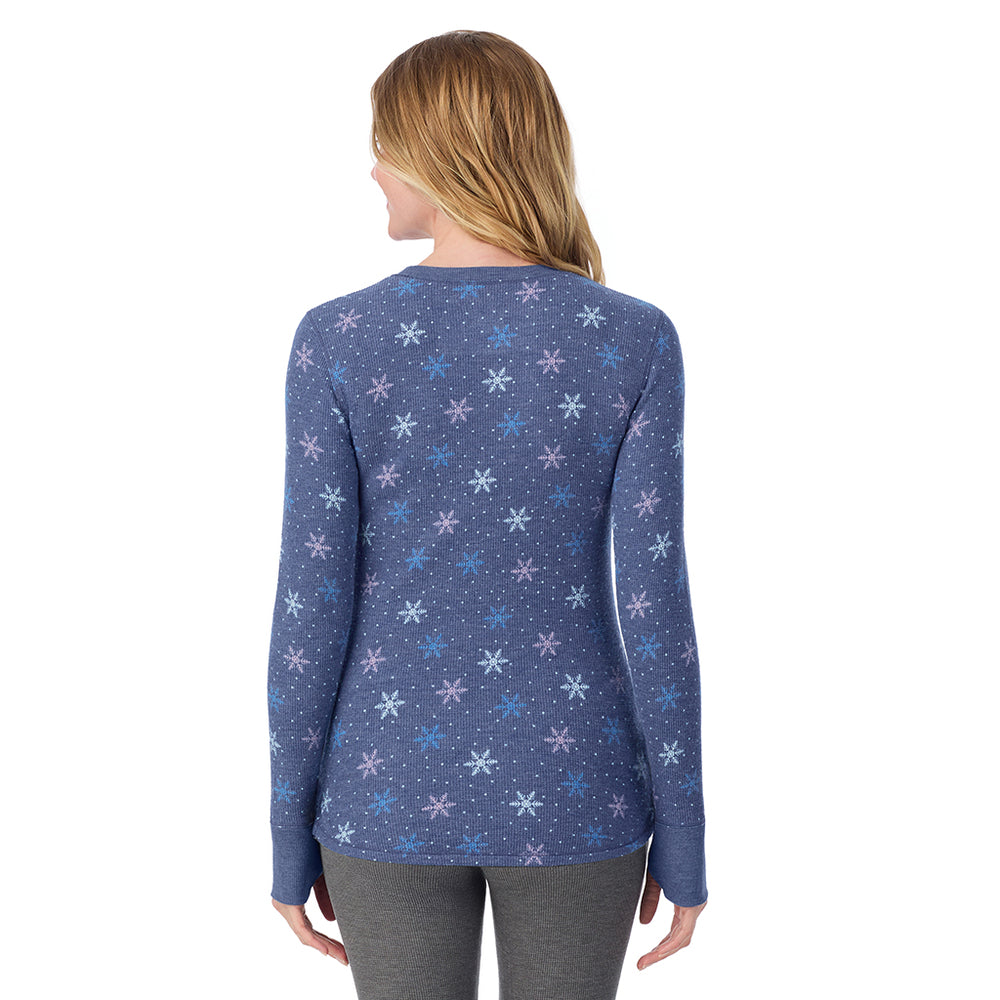 A lady wearing Cozy Stretch Thermal Long Sleeve Crew