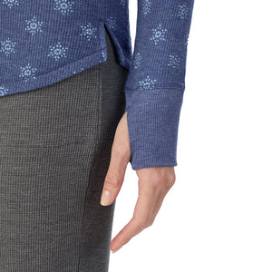 A lady wearing Cozy Stretch Thermal Long Sleeve Crew