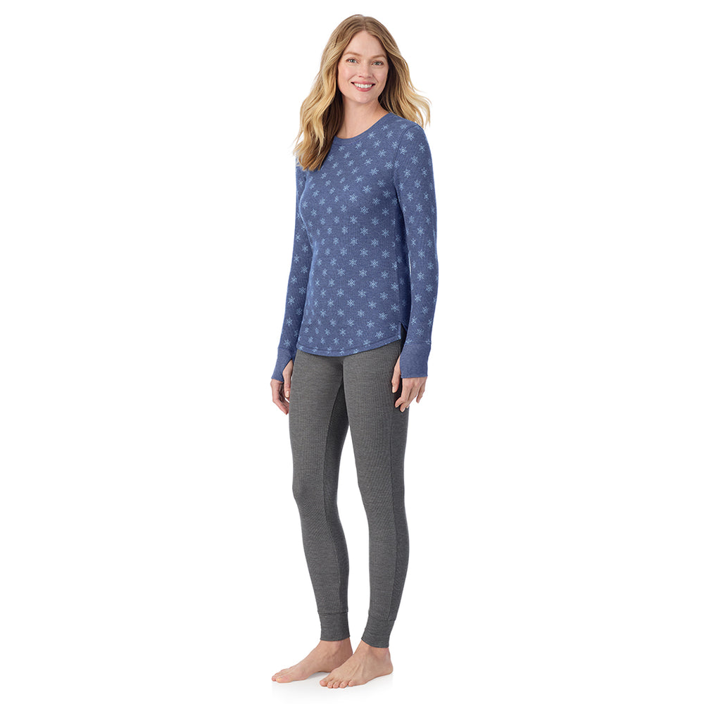 A lady wearing Cozy Stretch Thermal Long Sleeve Crew