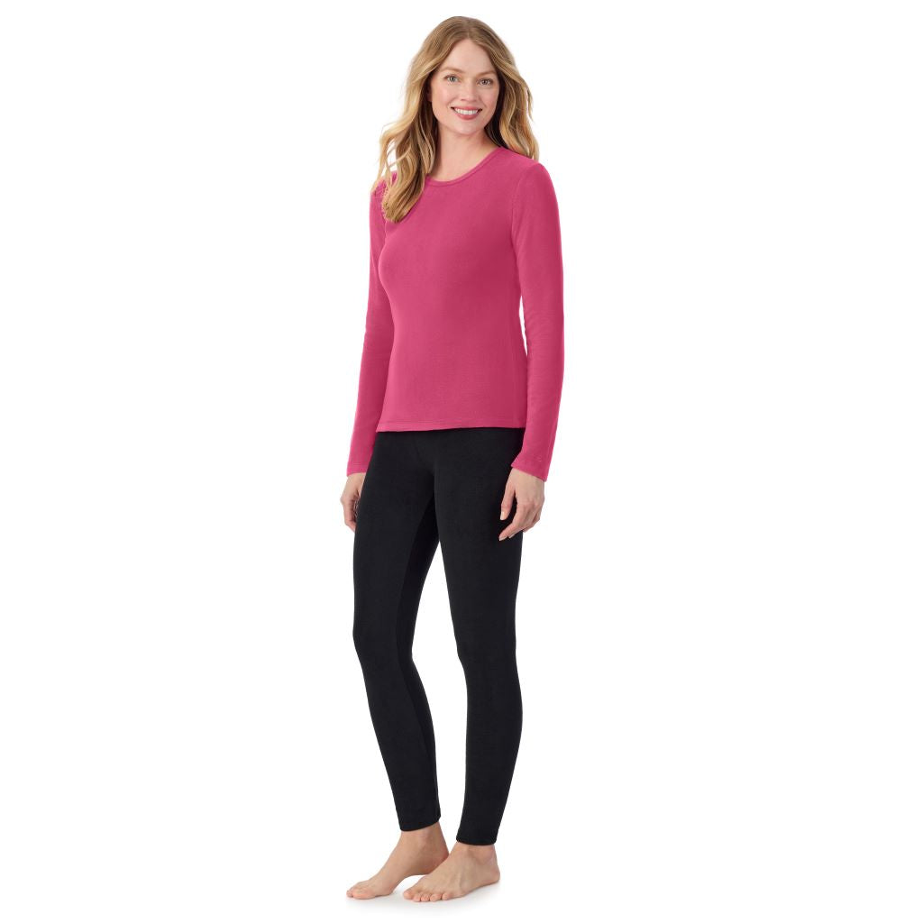A lady wearing Very Berry long sleeve crew