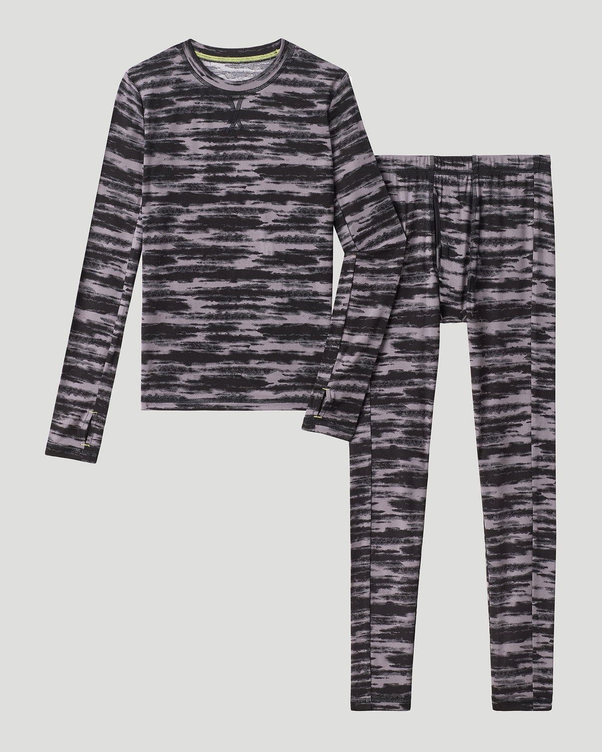  A Ombre Space-dye Boys Comfortech Stretch Poly 2 pc. Long Sleeve Crew &amp; Pant Set