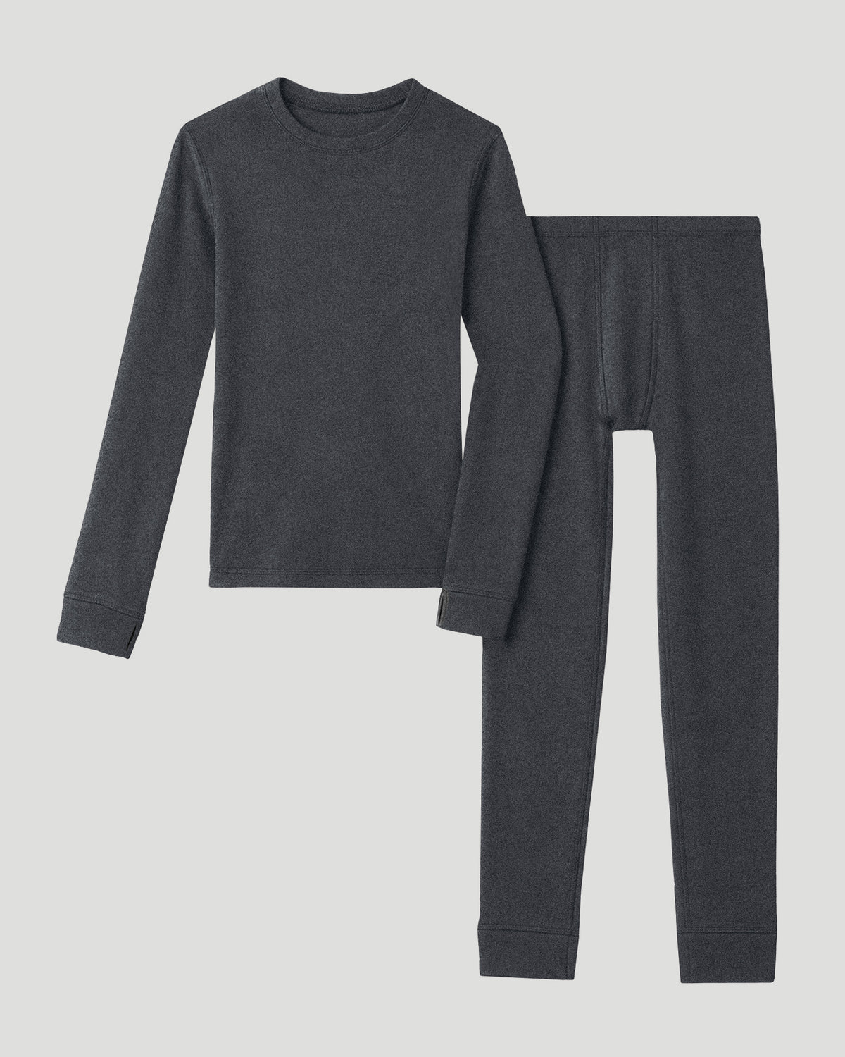 Charcoal Heather; @ A Charcoal Heather Boys Fleecewear With Stretch 2 pc. Long Sleeve Crew & Pant Set