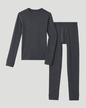  A Charcoal Heather Boys Fleecewear With Stretch 2 pc. Long Sleeve Crew & Pant Set