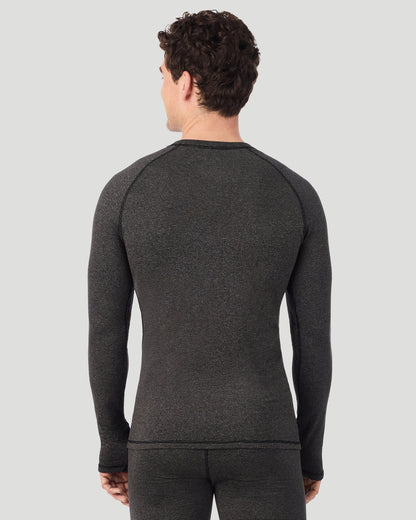  A man wearing Grey Stripe FlexStripe Long Sleeve Crew in a back view pose