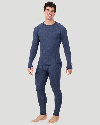  A man wearing Navy Stripe FlexStripe Long Sleeve Crew in a front view standing pose