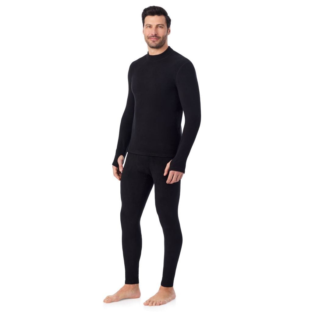 A man wearing Black Fleecewear Long Sleeve Mock Neck
